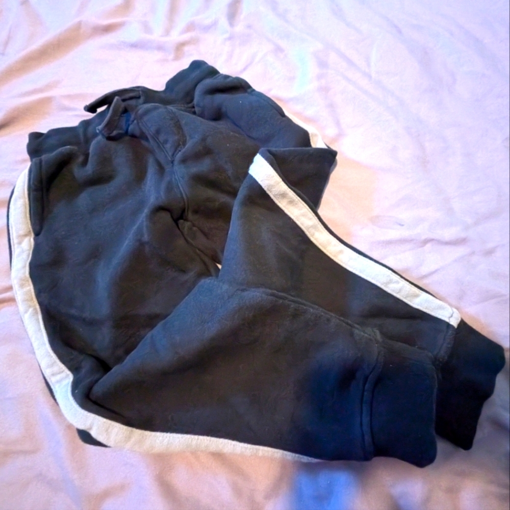 Fabkids black joggers with white stripe size small